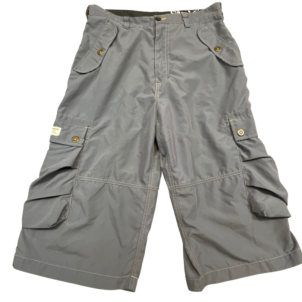 Sideout Cargo Shorts Mens 32 Gray Blue Excellent Military Style Baggy Y2K Long